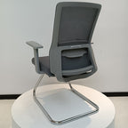 Modern Gray Ergonomic Mesh Visitor Chair With Lumbar Support - Heavy-Duty Cantilever Desk Chair With Electroplated Steel Frame For Home Office Lumendat