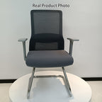 Modern Gray Ergonomic Mesh Visitor Chair With Lumbar Support - Heavy-Duty Cantilever Desk Chair With Electroplated Steel Frame For Home Office Lumendat