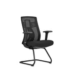Modern Ergonomic Executive Mesh Desk Chair With Adjustable Lumbar Support - Black Sled Base Meeting Seating Office Chair For Home Office Lumendat
