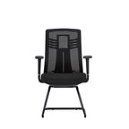 Modern Ergonomic Executive Mesh Desk Chair With Adjustable Lumbar Support - Black Sled Base Meeting Seating Office Chair For Home Office Lumendat
