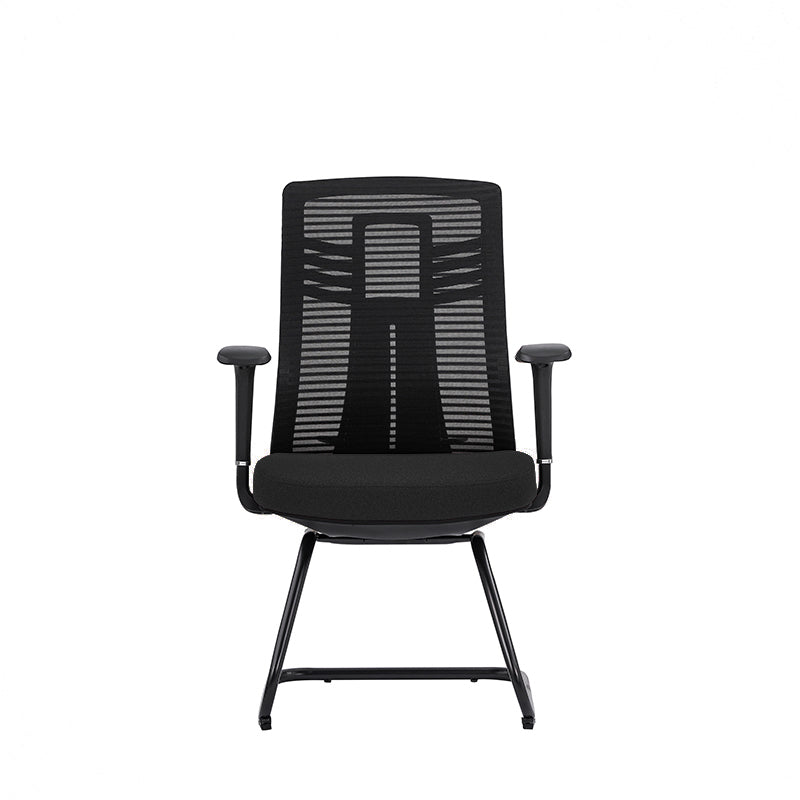 Modern Ergonomic Executive Mesh Desk Chair With Adjustable Lumbar Support - Black Sled Base Meeting Seating Office Chair For Home Office Lumendat