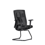 Modern Ergonomic Executive Mesh Desk Chair With Adjustable Lumbar Support - Black Sled Base Meeting Seating Office Chair For Home Office Lumendat