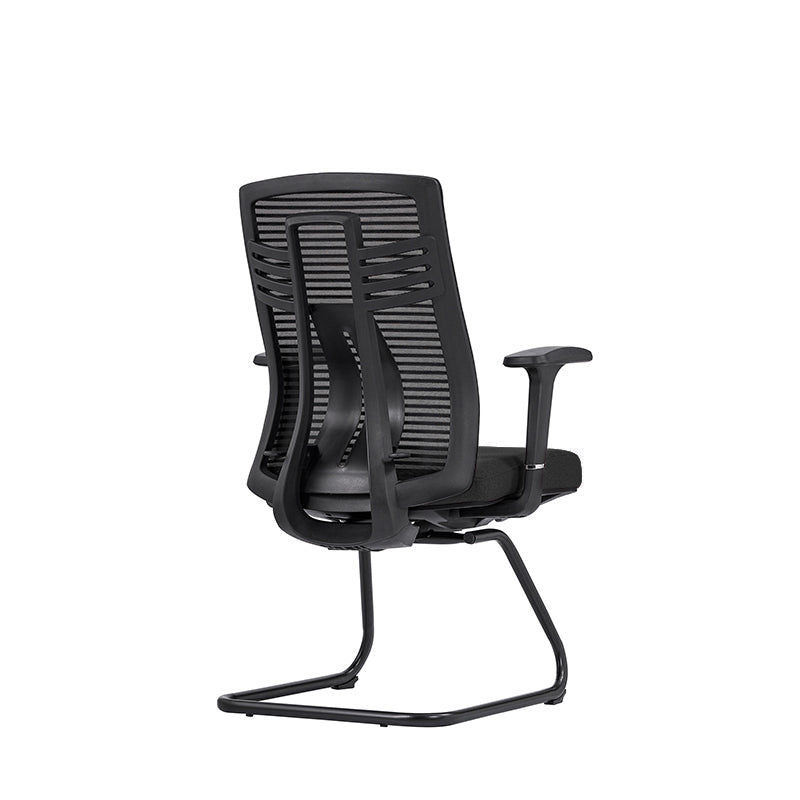 Modern Ergonomic Executive Mesh Desk Chair With Adjustable Lumbar Support - Black Sled Base Meeting Seating Office Chair For Home Office Lumendat
