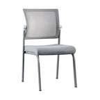 Modern Ergonomic White & Gray Mesh Office Chair - Professional Meeting & Guest Seating With Heavy-Duty Steel Base Desk Chair For Home Office Lumendat