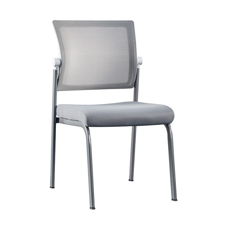 Modern Ergonomic White & Gray Mesh Office Chair - Professional Meeting & Guest Seating With Heavy-Duty Steel Base Desk Chair For Home Office Lumendat