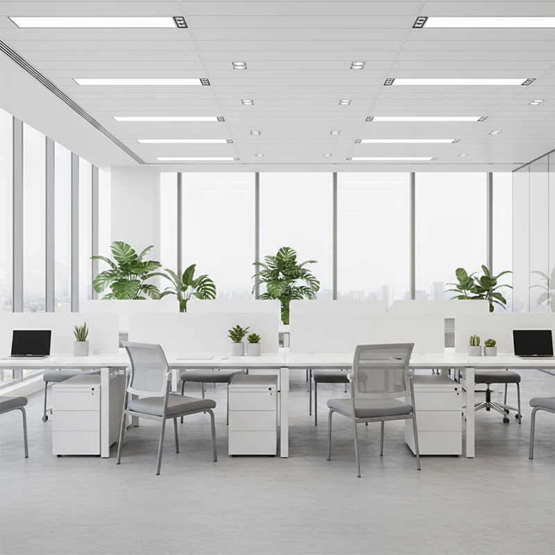 Modern Ergonomic White & Gray Mesh Office Chair - Professional Meeting & Guest Seating With Heavy-Duty Steel Base Desk Chair For Home Office Lumendat