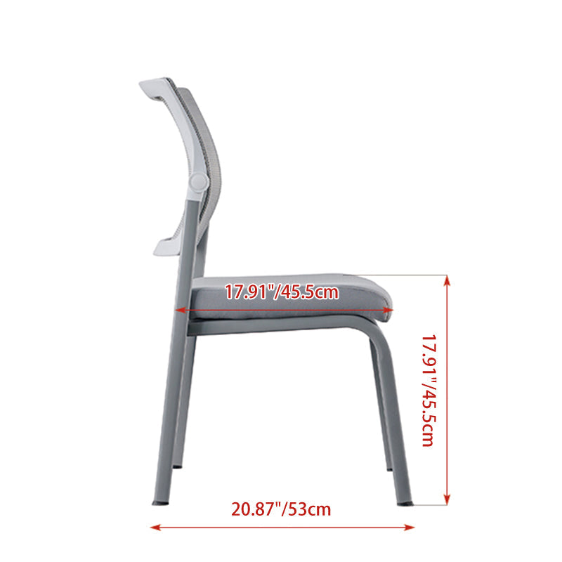 Modern Ergonomic White & Gray Mesh Office Chair - Professional Meeting & Guest Seating With Heavy-Duty Steel Base Desk Chair For Home Office Lumendat
