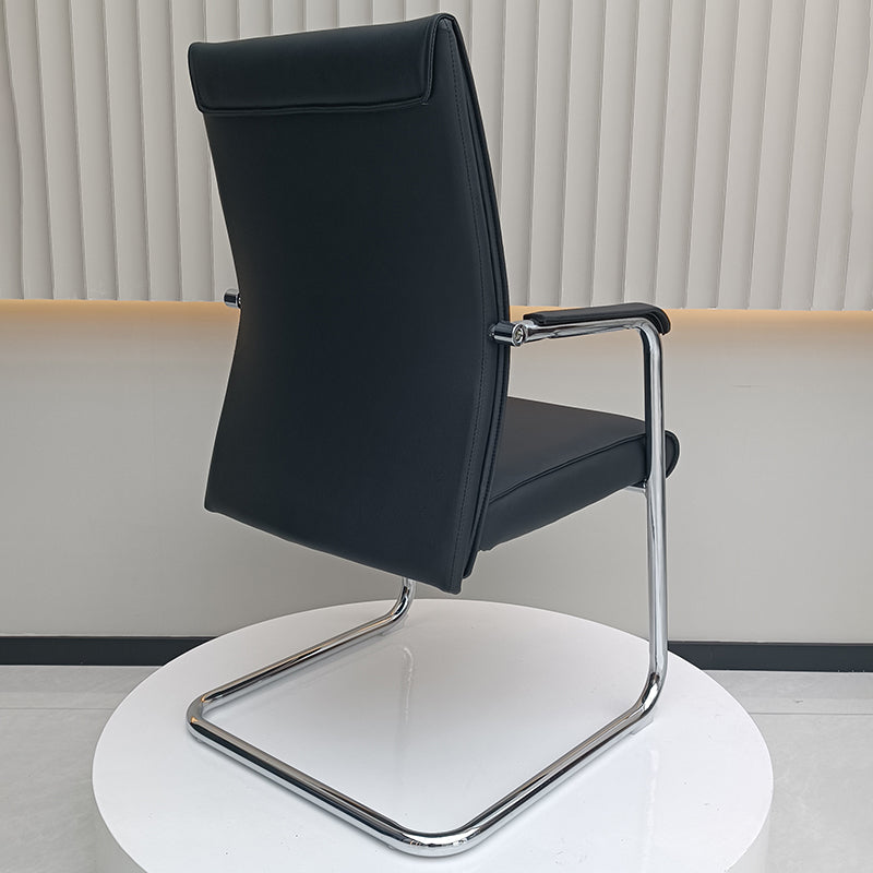 Modern Cantilever Desk Chair With Heavy-Duty Steel Frame & High-Density Foam - Black Executive Office Chair For Home Office Lumendat