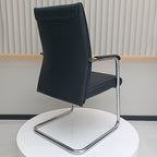 Modern Cantilever Desk Chair With Heavy-Duty Steel Frame & High-Density Foam - Black Executive Office Chair For Home Office Lumendat