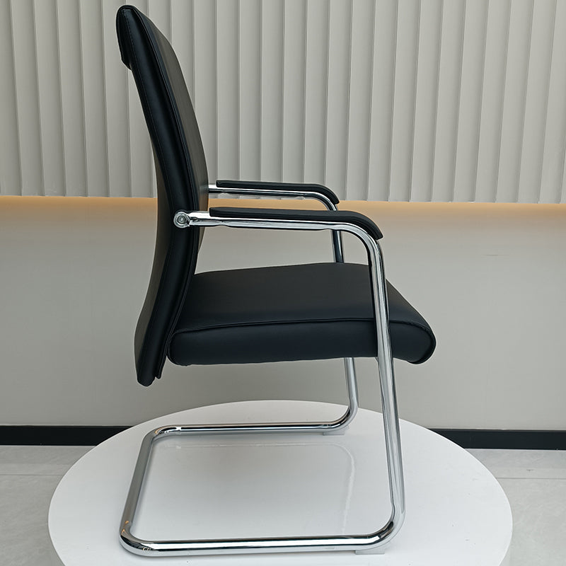 Modern Cantilever Desk Chair With Heavy-Duty Steel Frame & High-Density Foam - Black Executive Office Chair For Home Office Lumendat
