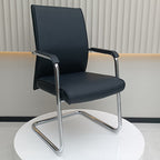Modern Cantilever Desk Chair With Heavy-Duty Steel Frame & High-Density Foam - Black Executive Office Chair For Home Office Lumendat