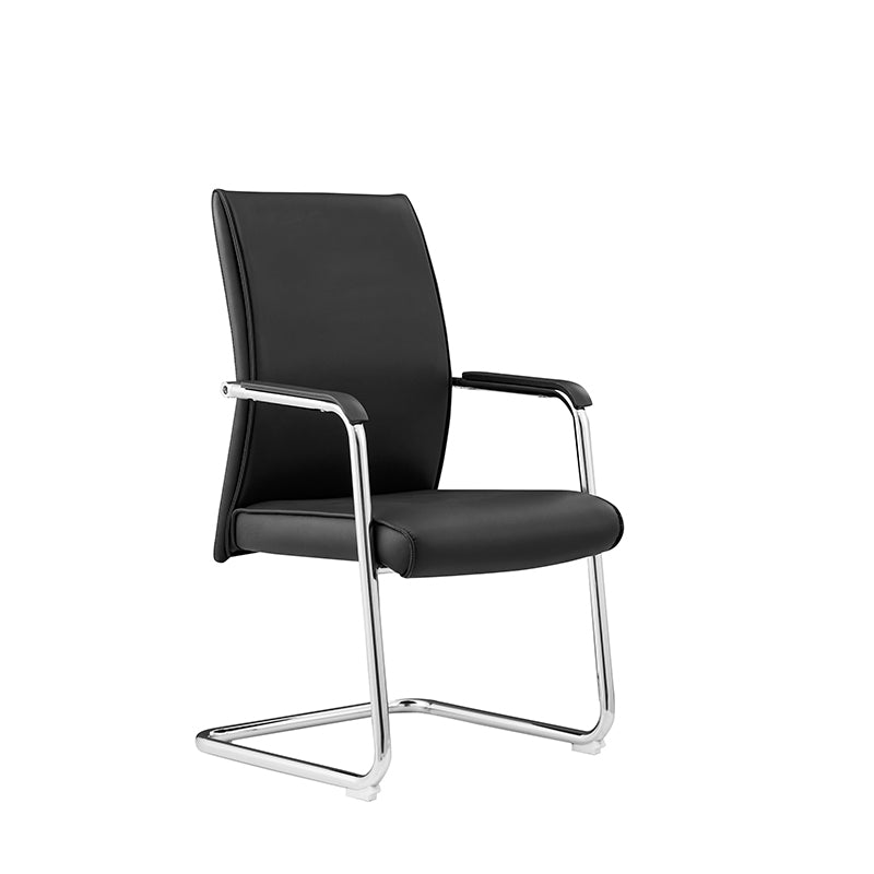 Modern Cantilever Desk Chair With Heavy-Duty Steel Frame & High-Density Foam - Black Executive Office Chair For Home Office Lumendat