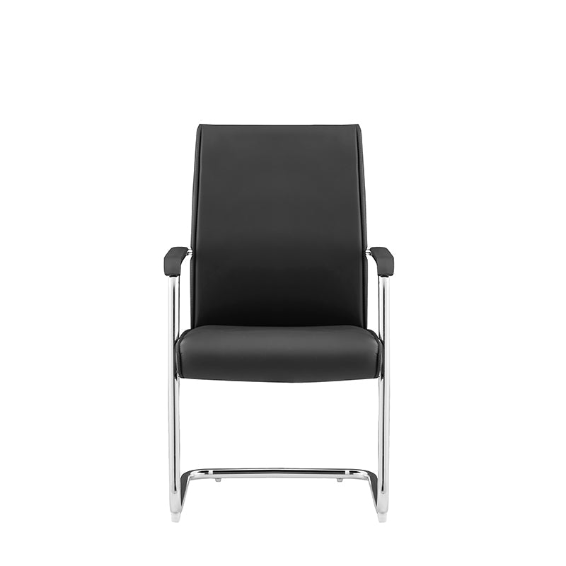 Modern Cantilever Desk Chair With Heavy-Duty Steel Frame & High-Density Foam - Black Executive Office Chair For Home Office Lumendat