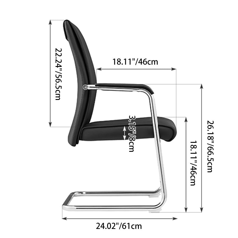 Modern Cantilever Desk Chair With Heavy-Duty Steel Frame & High-Density Foam - Black Executive Office Chair For Home Office Lumendat