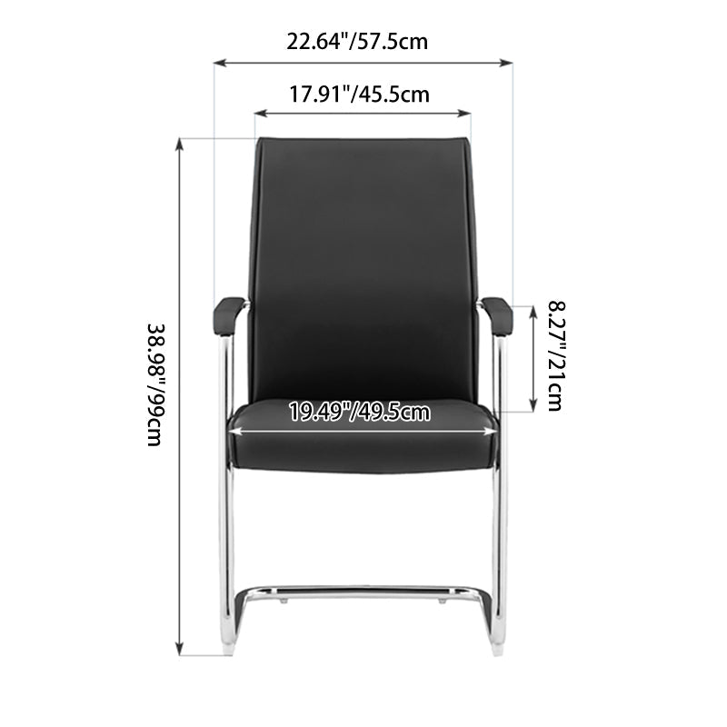 Modern Cantilever Desk Chair With Heavy-Duty Steel Frame & High-Density Foam - Black Executive Office Chair For Home Office Lumendat