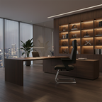 Modern Executive High-Back Black PU Leather Desk Chair - Cantilever Office Chair With 180° Swivel & Auto-Return Function For Home Office Lumendat