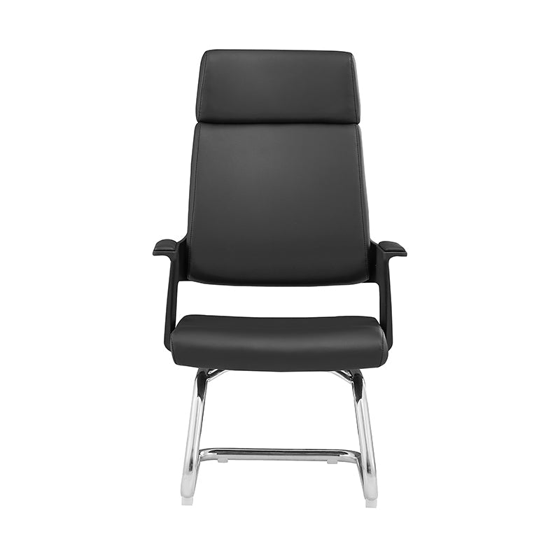 Modern Executive High-Back Black PU Leather Desk Chair - Cantilever Office Chair With 180° Swivel & Auto-Return Function For Home Office Lumendat