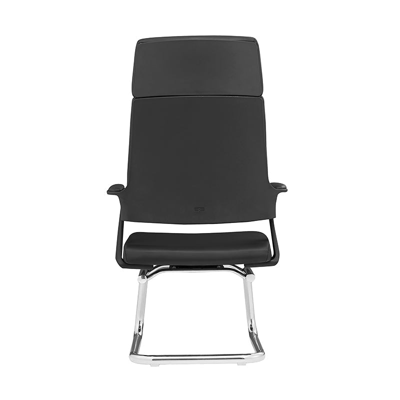 Modern Executive High-Back Black PU Leather Desk Chair - Cantilever Office Chair With 180° Swivel & Auto-Return Function For Home Office Lumendat