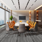 Modern Executive Two-Tone PU Leather Desk Chair - Warm Brown Cantilever Office Chair With Ergonomic Headrest & Chrome Base For Home Office Lumendat
