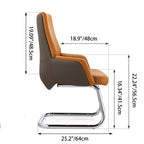Modern Executive Two-Tone PU Leather Desk Chair - Warm Brown Cantilever Office Chair With Ergonomic Headrest & Chrome Base For Home Office Lumendat
