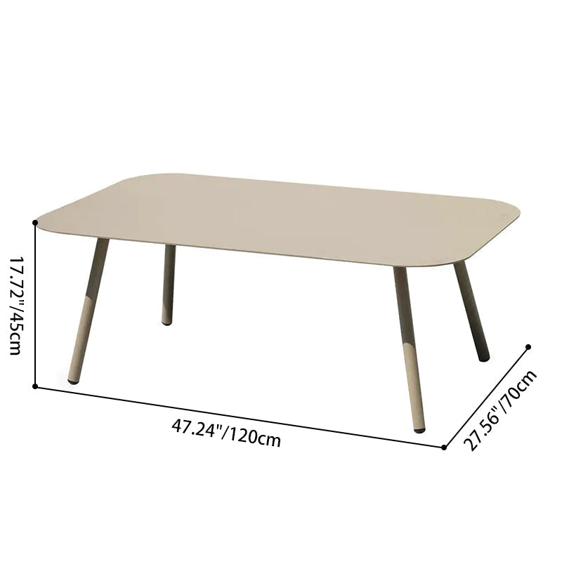 Modern Minimalist Rectangular Outdoor Table - Aluminum Coffee Table For Garden & Balcony Lumendat