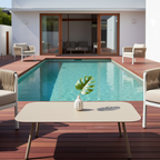 Modern Minimalist Rectangular Outdoor Table - Aluminum Coffee Table For Garden & Balcony Lumendat