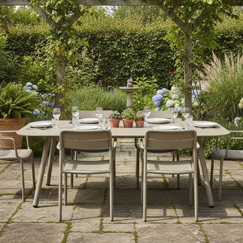 Modern Minimalist Rectangular Outdoor Table - Aluminum Coffee Table For Garden & Balcony Lumendat