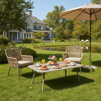 Modern Minimalist Rectangular Outdoor Table - Aluminum Coffee Table For Garden & Balcony Lumendat
