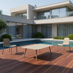 Modern Minimalist Rectangular Outdoor Table - Aluminum Coffee Table For Garden & Balcony Lumendat