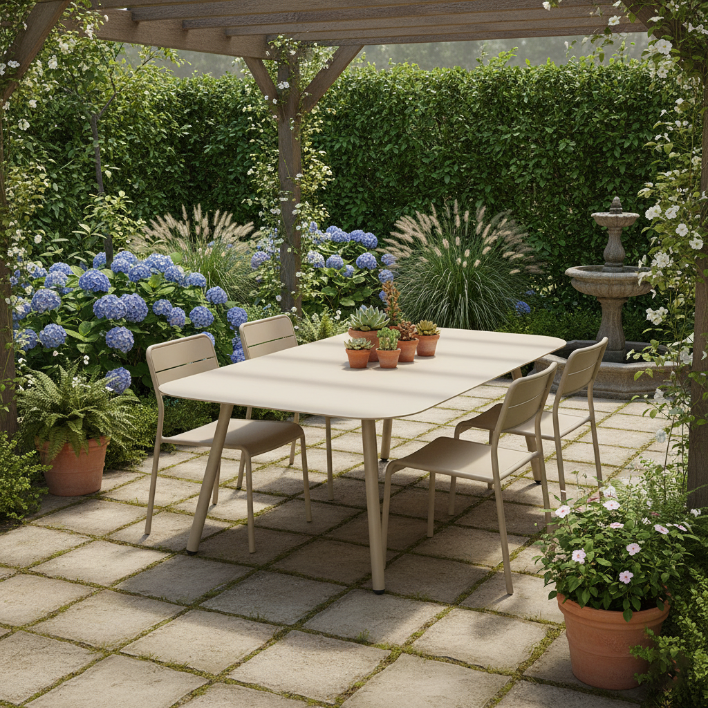 Modern Minimalist Rectangular Outdoor Table - Aluminum Coffee Table For Garden & Balcony Lumendat