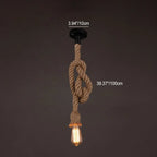 Industrial Hemp Rope Hanging 1/2-light Pendant Light Lumendat
