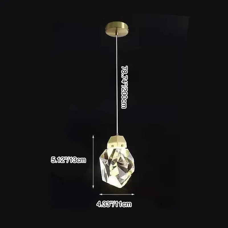 Modern Stone Shape 1-light Crystal LED Pendant Light Lumendat