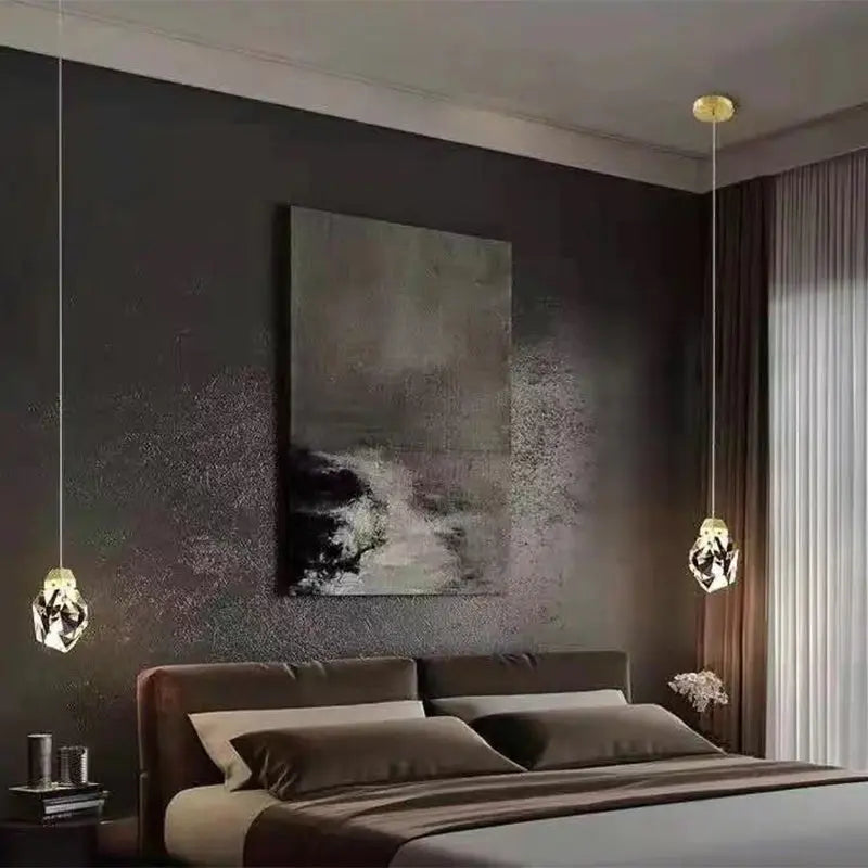 Modern Stone Shape 1-light Crystal LED Pendant Light Lumendat