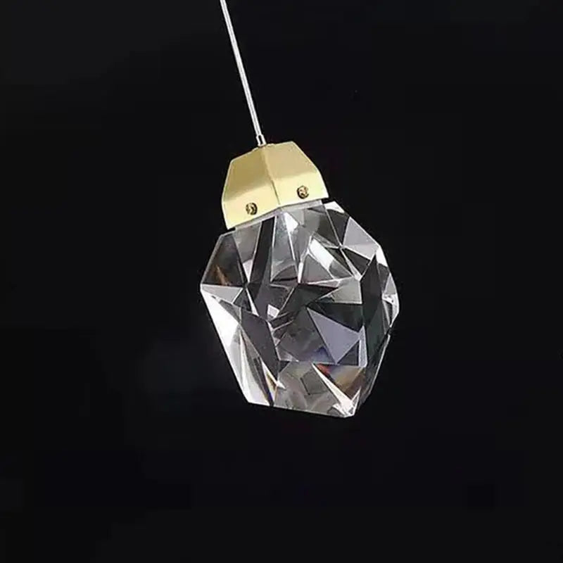 Modern Stone Shape 1-light Crystal LED Pendant Light Lumendat