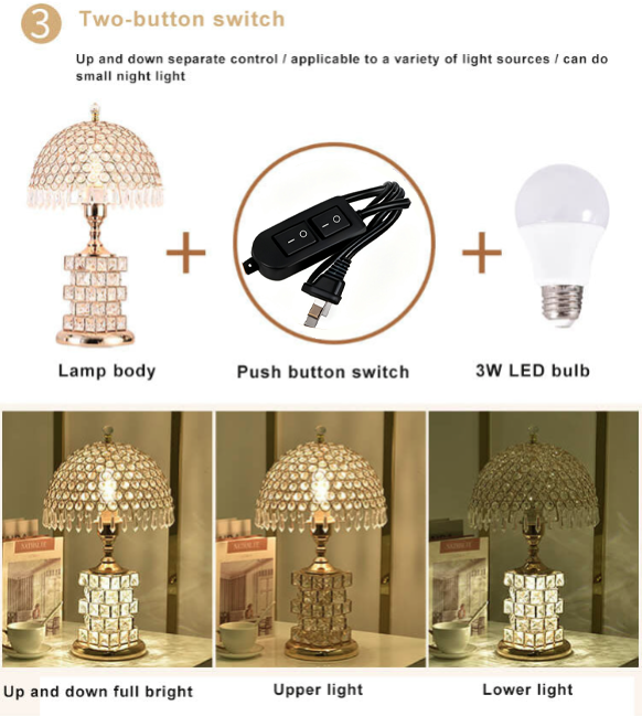 Modern Luxury Crystal Dome Shade 1-Light Table Lamp Lumendat