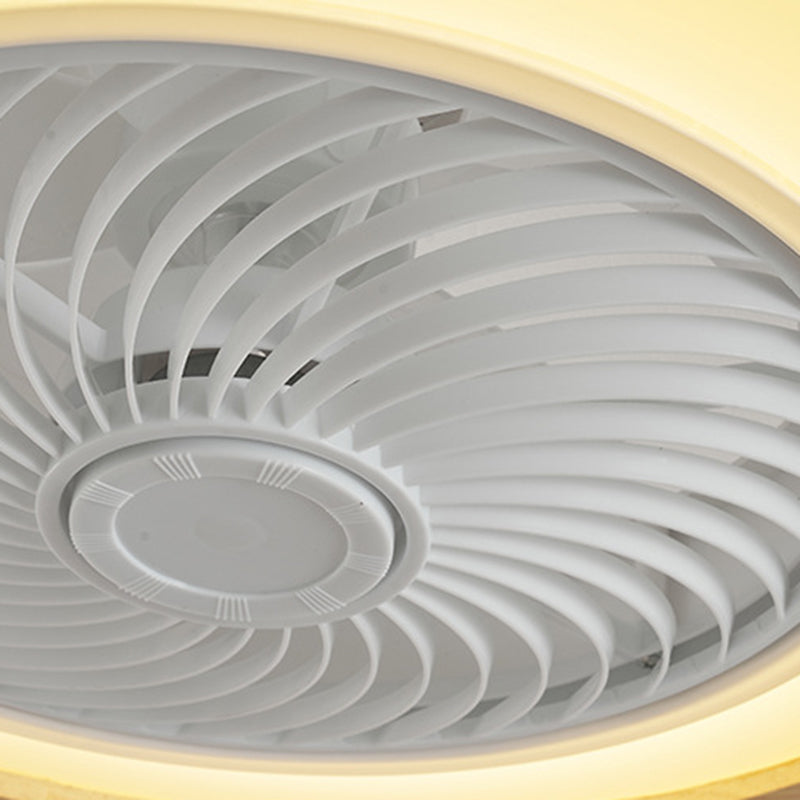 Modern Minimalist Wood Geometric LED Semi-flush Mount Ceiling Fan Light BulbSquare