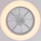 Modern Minimalist Wood Geometric LED Semi-flush Mount Ceiling Fan Light BulbSquare