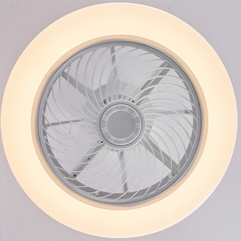 Modern Minimalist Wood Geometric LED Semi-flush Mount Ceiling Fan Light BulbSquare
