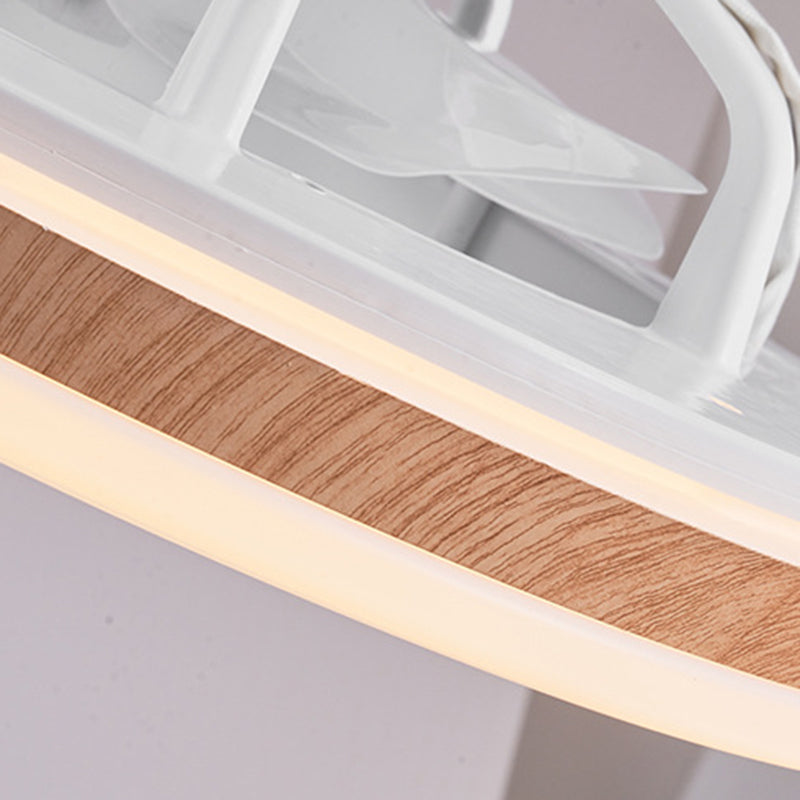 Modern Minimalist Wood Geometric LED Semi-flush Mount Ceiling Fan Light BulbSquare