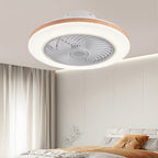 Modern Minimalist Wood Geometric LED Semi-flush Mount Ceiling Fan Light BulbSquare