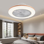 Modern Minimalist Wood Geometric LED Semi-flush Mount Ceiling Fan Light BulbSquare