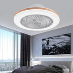 Modern Minimalist Wood Geometric LED Semi-flush Mount Ceiling Fan Light BulbSquare