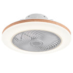 Modern Minimalist Wood Geometric LED Semi-flush Mount Ceiling Fan Light BulbSquare