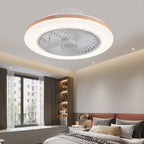 Modern Minimalist Wood Geometric LED Semi-flush Mount Ceiling Fan Light BulbSquare
