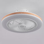 Modern Minimalist Wood Geometric LED Semi-flush Mount Ceiling Fan Light BulbSquare