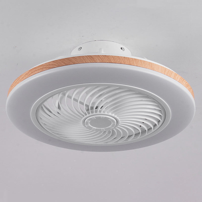 Modern Minimalist Wood Geometric LED Semi-flush Mount Ceiling Fan Light BulbSquare