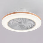 Modern Minimalist Wood Geometric LED Semi-flush Mount Ceiling Fan Light BulbSquare