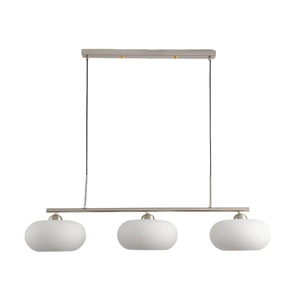 Light Luxury Persimmon Milk White Glass 3-light Island Light Chandelier BulbSquare