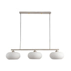 Light Luxury Persimmon Milk White Glass 3-light Island Light Chandelier BulbSquare