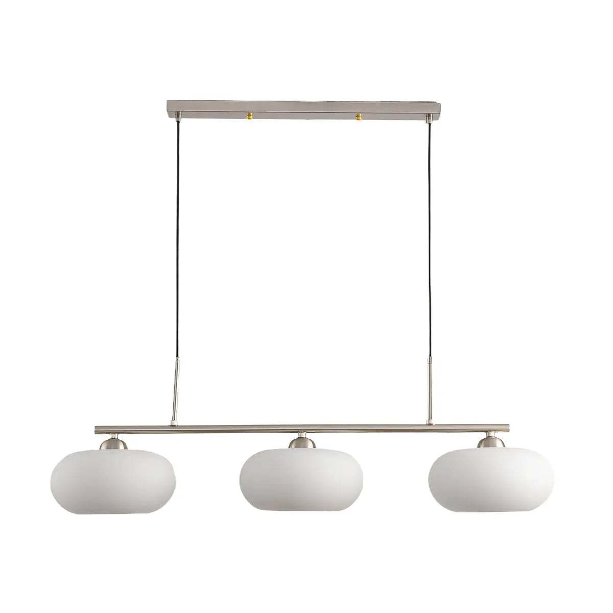 Light Luxury Persimmon Milk White Glass 3-light Island Light Chandelier BulbSquare